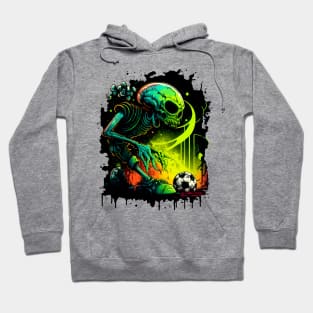 Alien Sports Player Soccer Futball Football - Graphiti Art Graphic Trendy Holiday Gift Hoodie